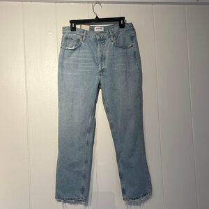 NWT Agolde Riley High Rise Straight Crop in Reputation Wash
